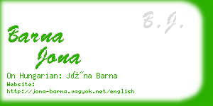 barna jona business card